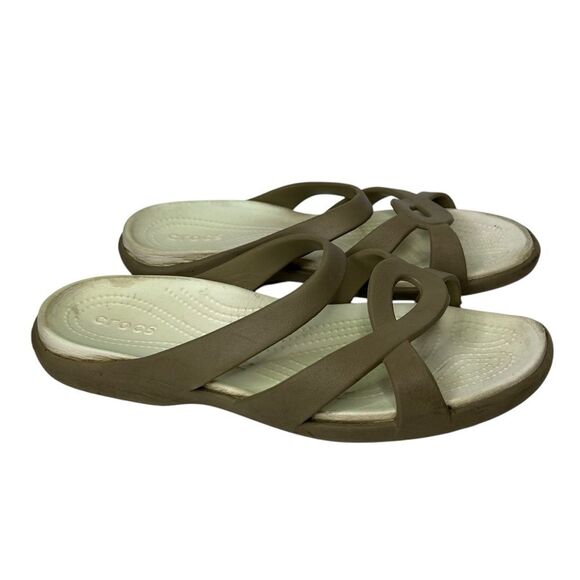 Crocs Women's Tan Sandals - Picture 1 of 6